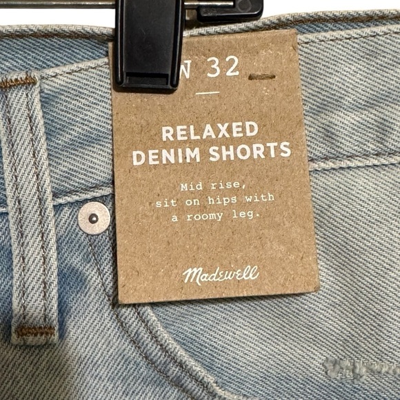 Madewell NWT Relaxed Denim Shorts Womens Size 32 Baggy Frayed High Rise - Picture 3 of 6
